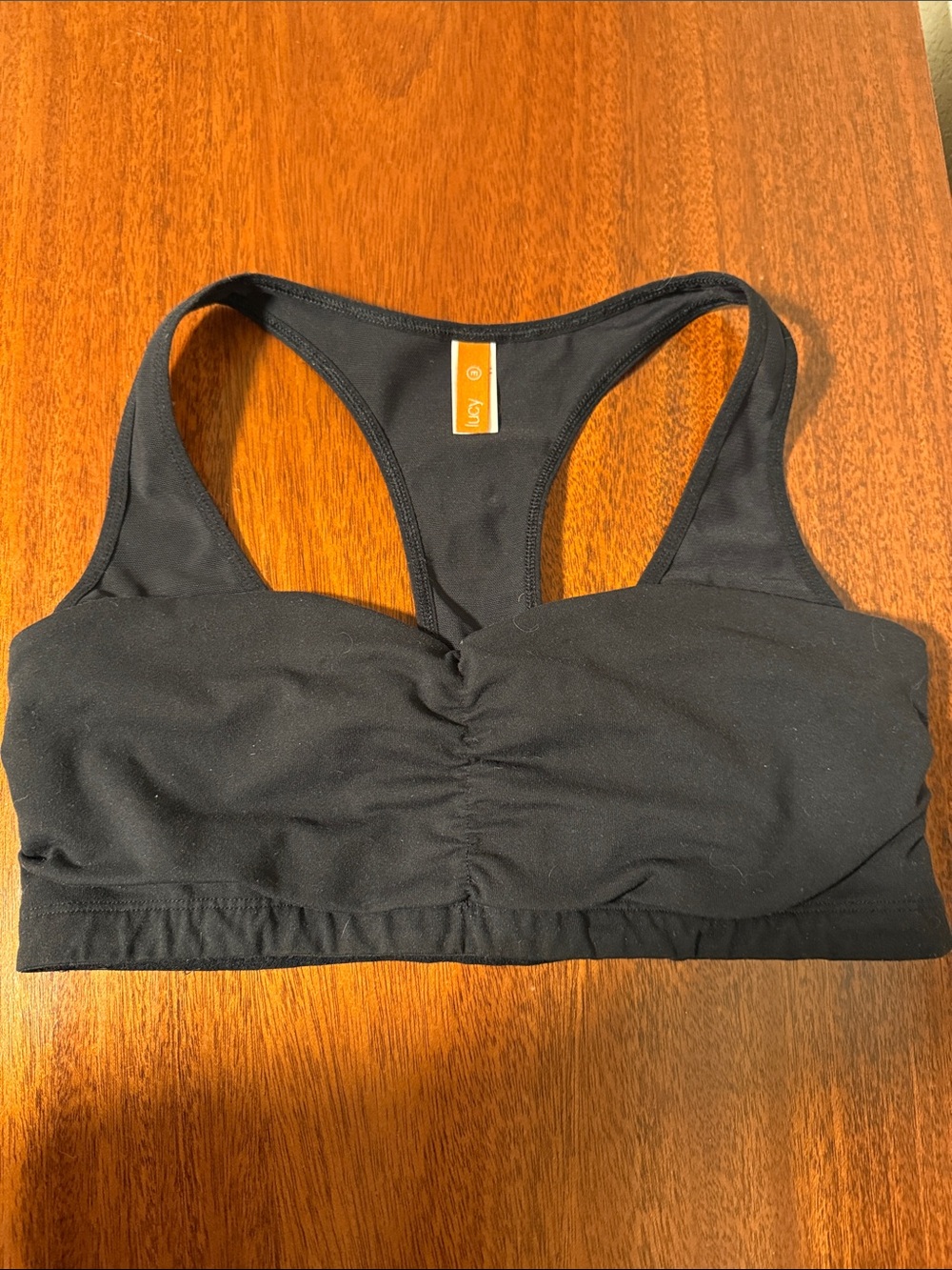 Lucy Black Racerback Sports Bra - Padded Support